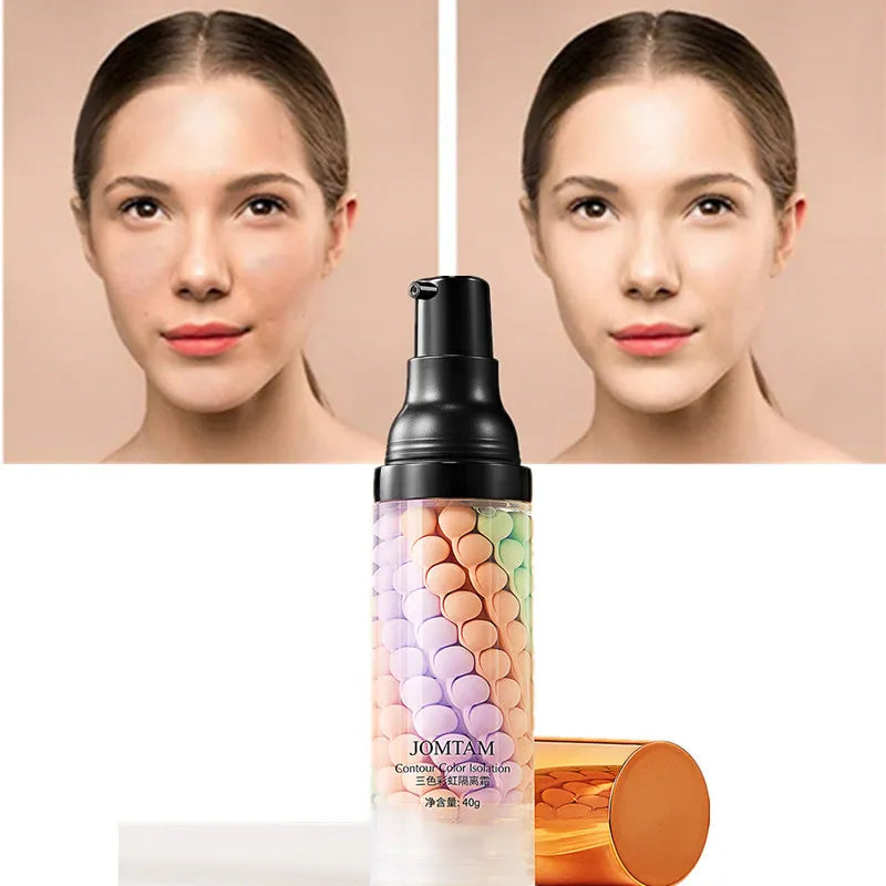 Face Makeup Primer Tri-color Cream Brighten