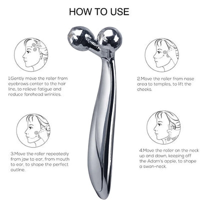 360 Rotate Silver Thin Face Full Body Shape Massager