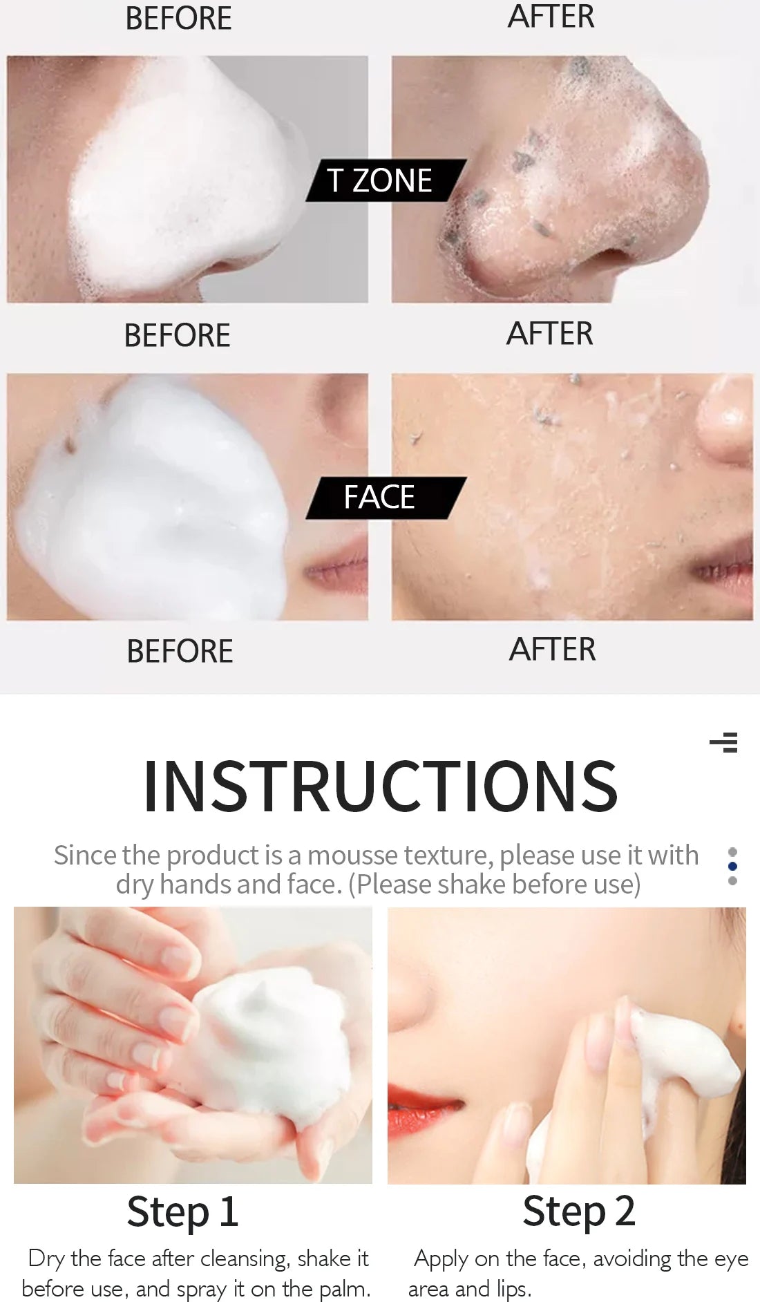 Facial Exfoliating Mousse Peeling Gel Face